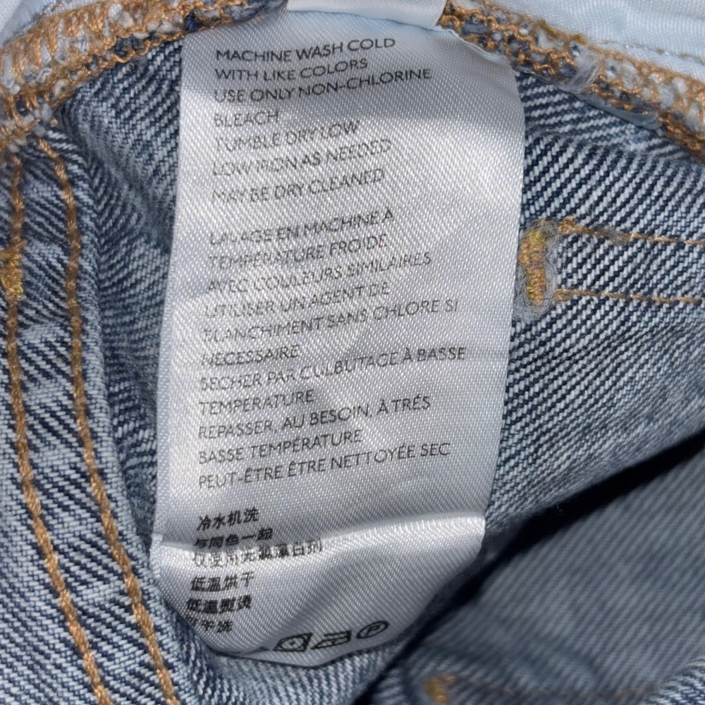 We The Free Jeans Womens 27 Blue Acid‎ Wash High Rise Distressed Tapered Denim - Picture 6 of 16